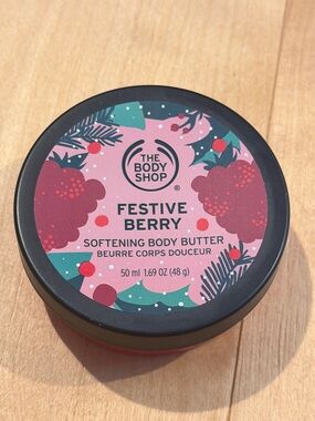 The Body Shop Festive Berry Softening Body Butter - Pink & Green